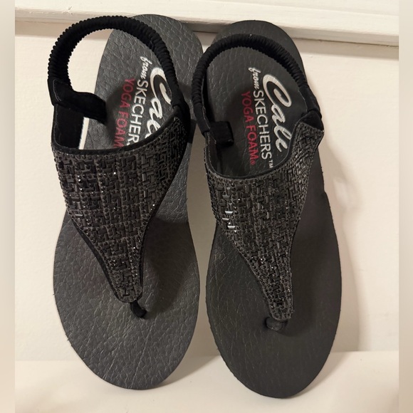 Skechers Shoes - Skechers Size 8 Women's Meditation Sweet Rock Black Flip Flops